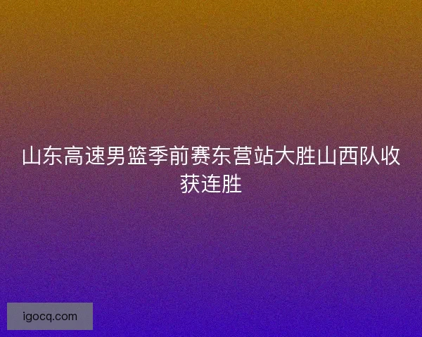 山东高速男篮季前赛东营站大胜山西队收获连胜